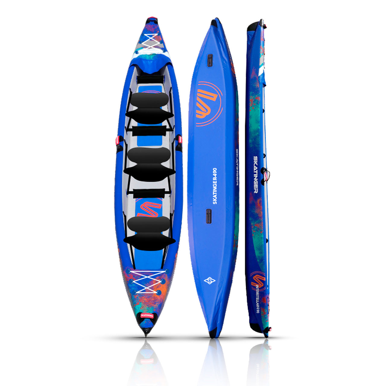 Kayak Inflable Skatinger 490cm 3 Personas + Accesorios