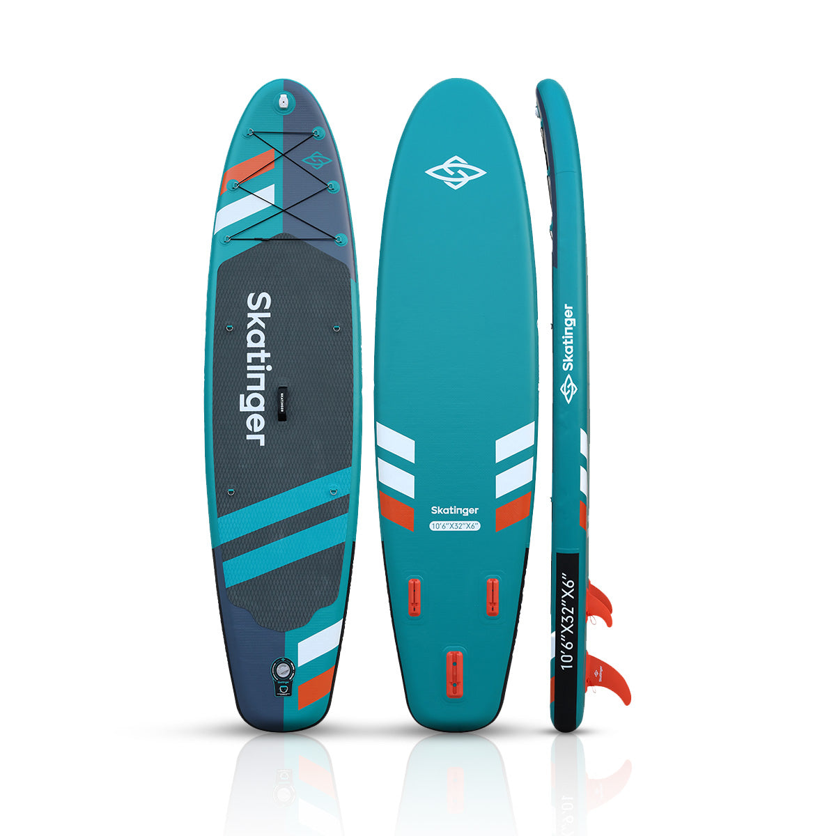 Skatinger Tabla De Remo Inflable Jade, 10´6 Pies X 6 X 32 Pu