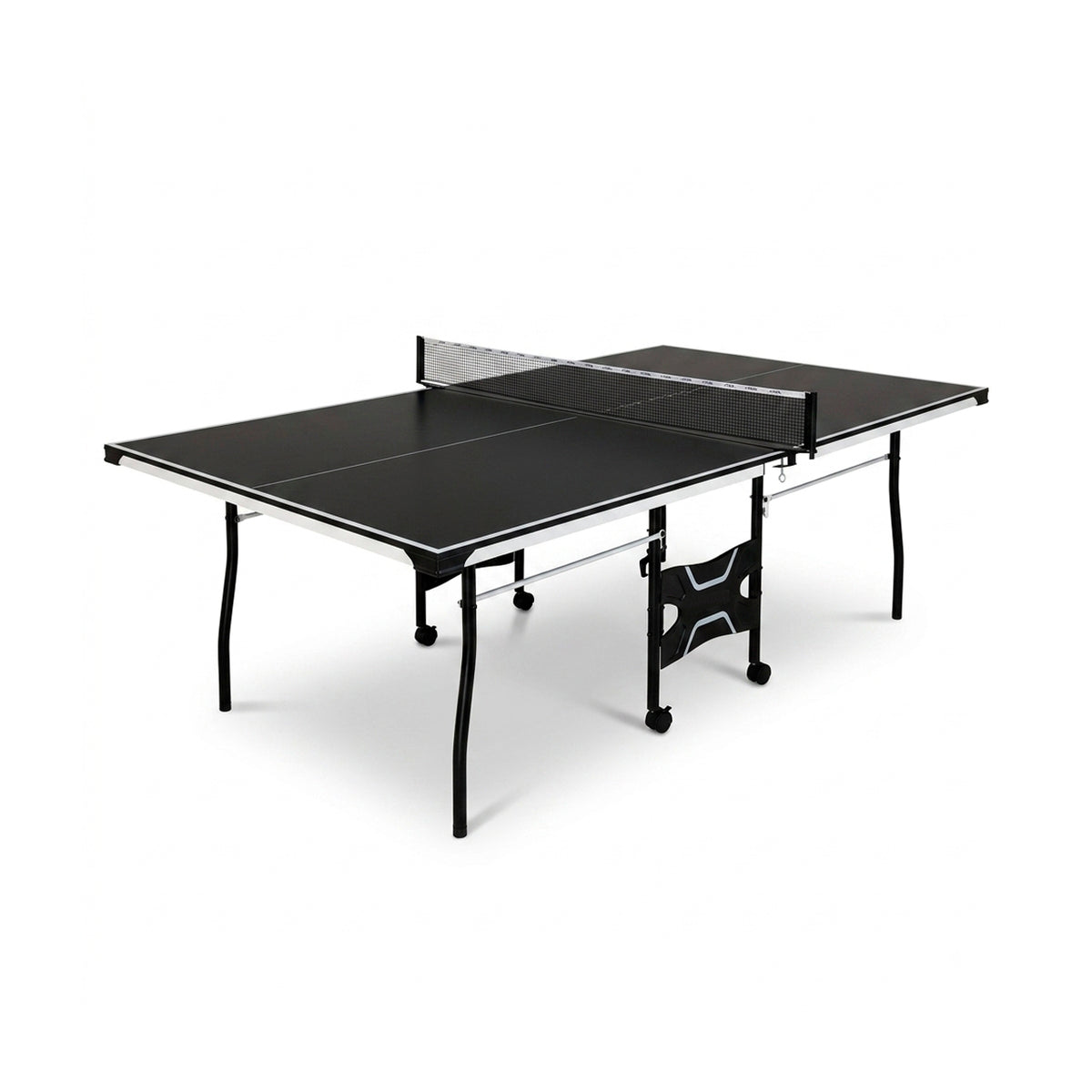 Mesa de ping pong negra de 15 mm con red y abrazaderas
