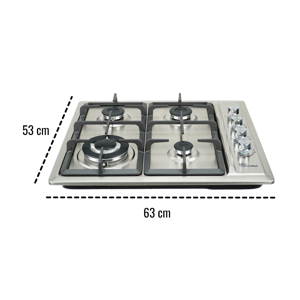 Parrilla A Gas 4 Quemadores Acero Inoxidable Mia Cuccina 120V