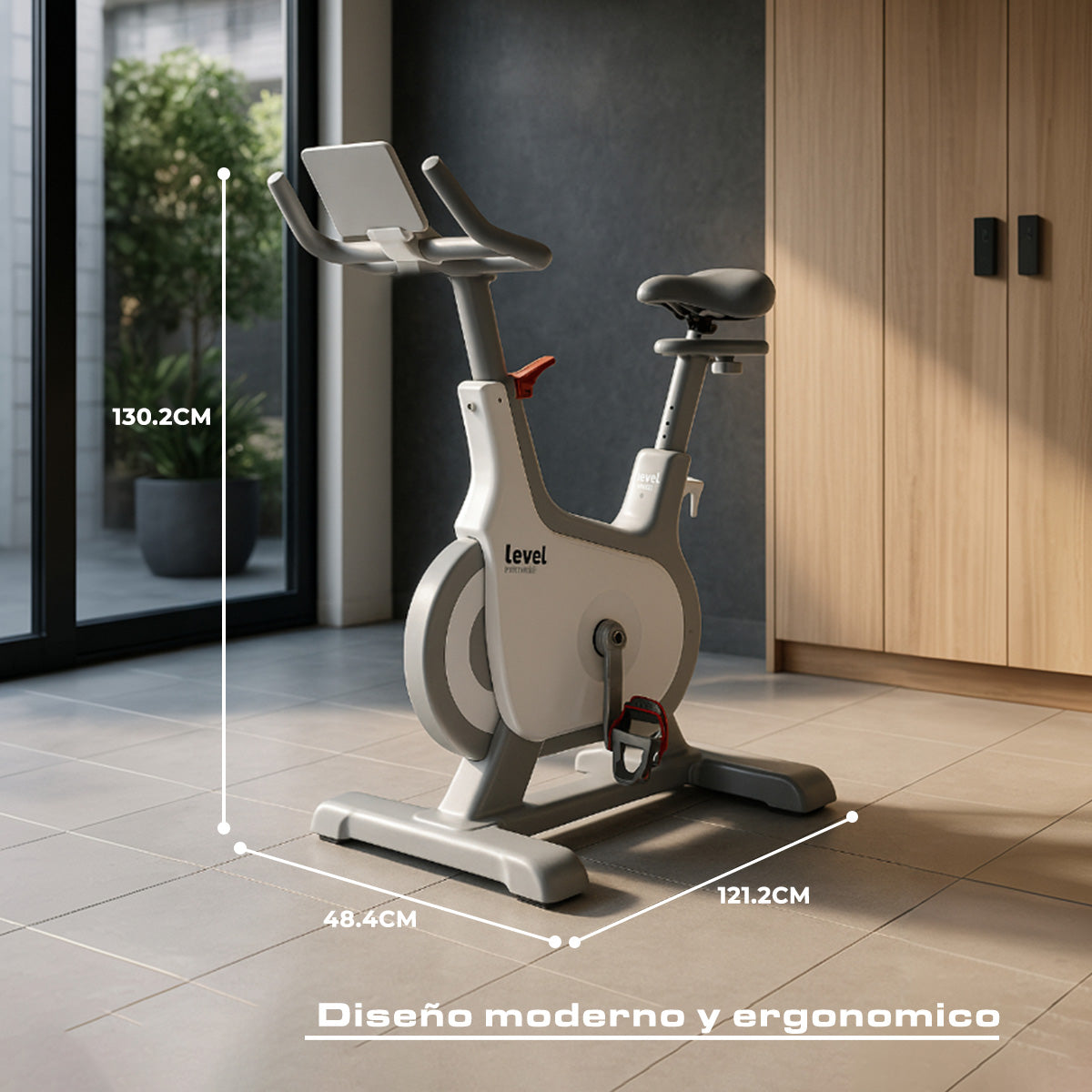 BICICLETA ESTÁTICA DE SPINNING 32 NIVELES COLOR BLANCO