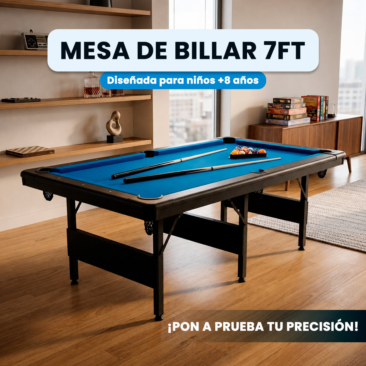 Mesa de Billar Azul | 7FT
