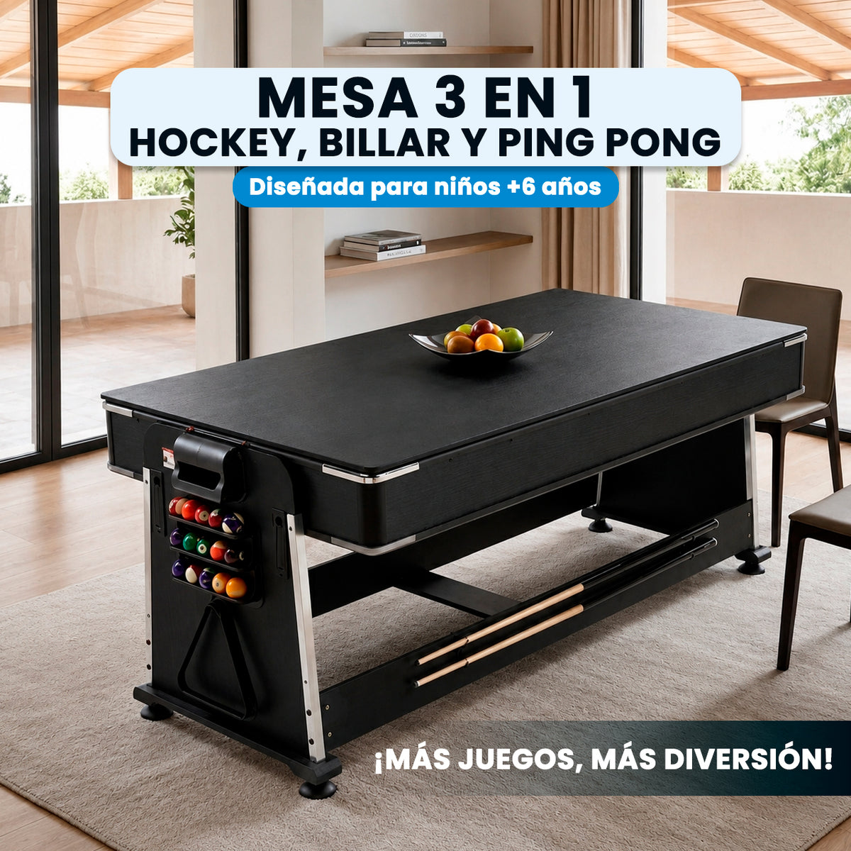 Mesa Multijuegos  3 en 1 | 7FT
