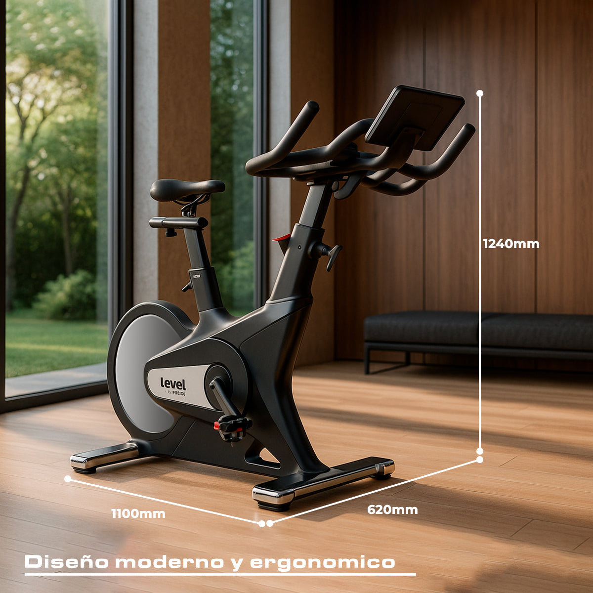 BICICLETA ESTÁTICA DE SPINNING MAGNÉTICA 32 NIVELES NEGRA