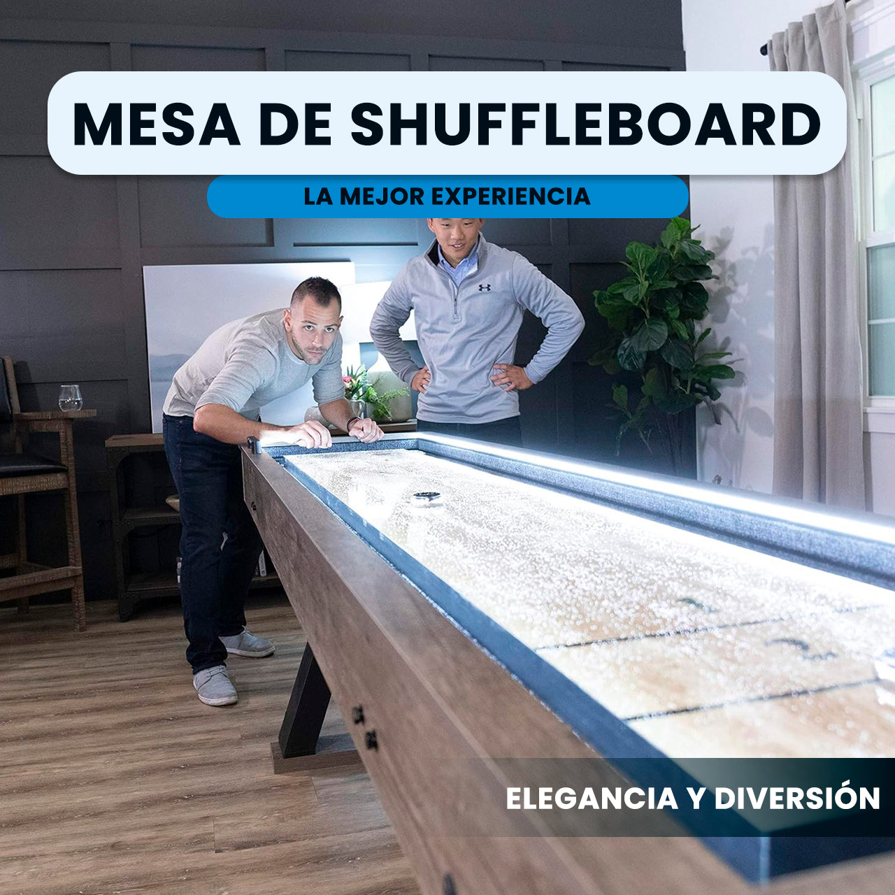 MESA DE SHUFFLEBOARD ILUMINADA 9FT