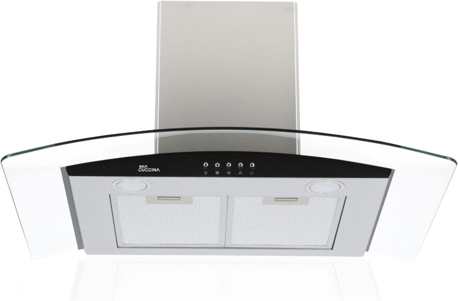 Campana extractora Mia Cuccina Acero inox y Vidro H2 90cm