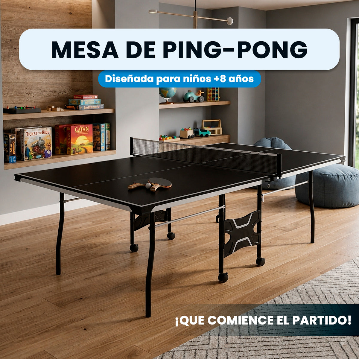 Mesa de PingPong | Negra 15 mm