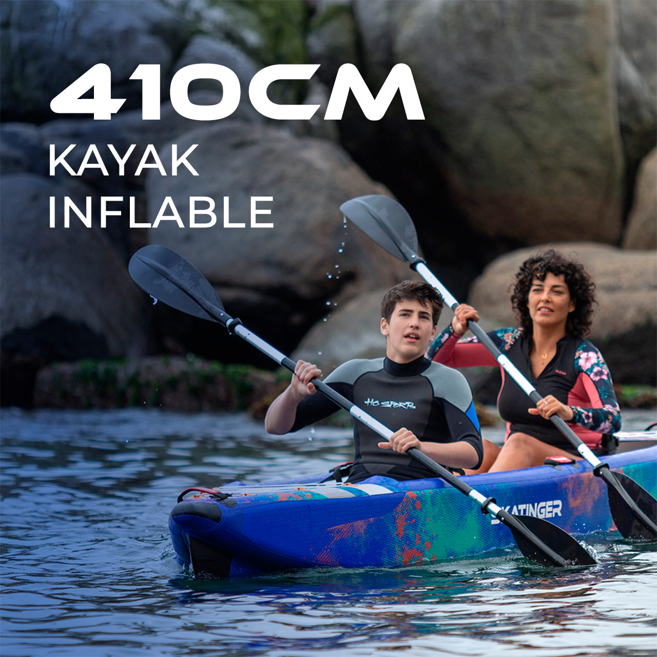 Kayak Inflable Skatinger 410cm 2 Personas + Accesorios