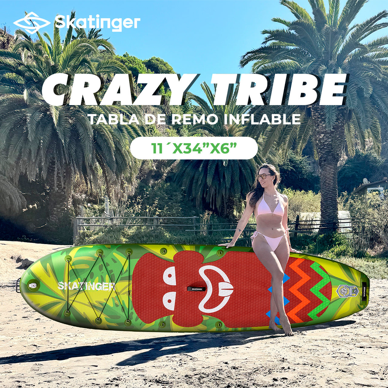 Tabla Paddle Inflable Skatinger Crazy Tribe 11 Sup Con Ac