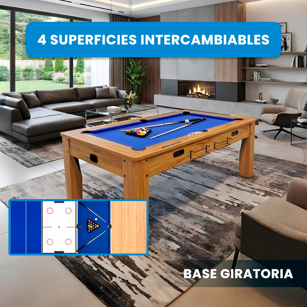 MESA DE JUEGOS 4 EN 1 8FT