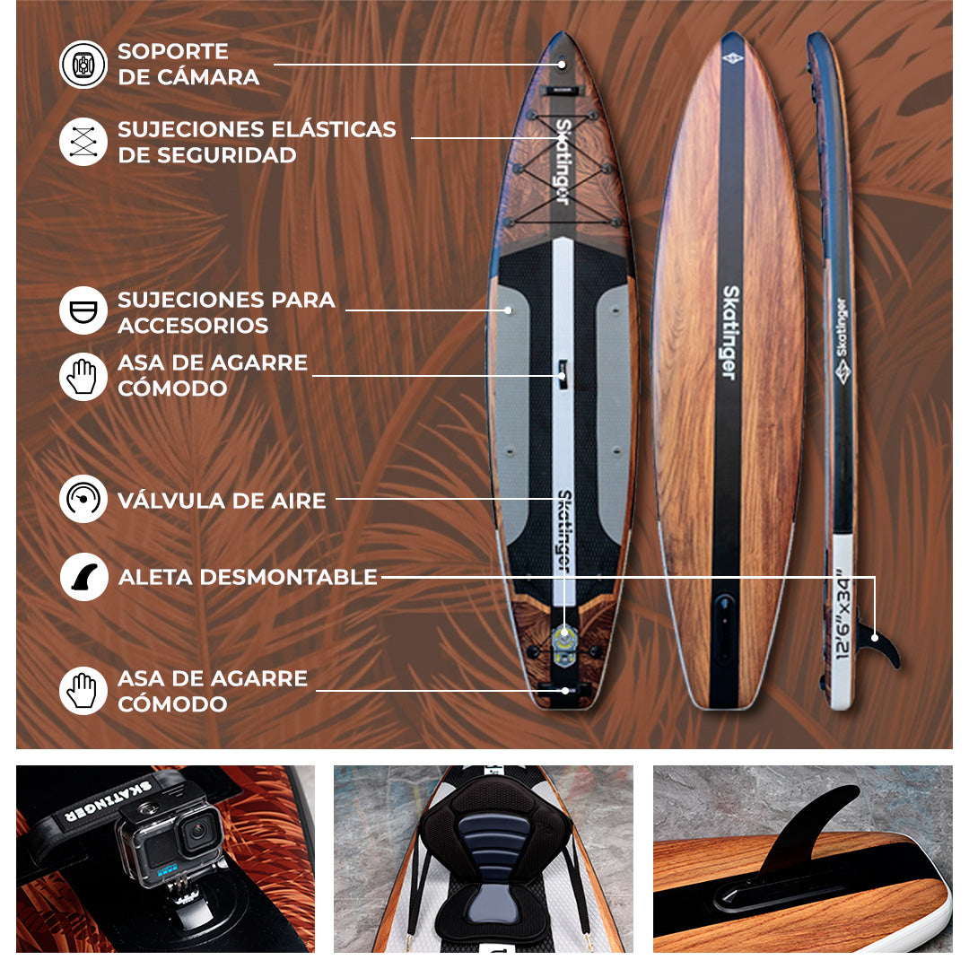 Tabla De Remo Inflable Skatinger Waverider 106 X 32 X 6