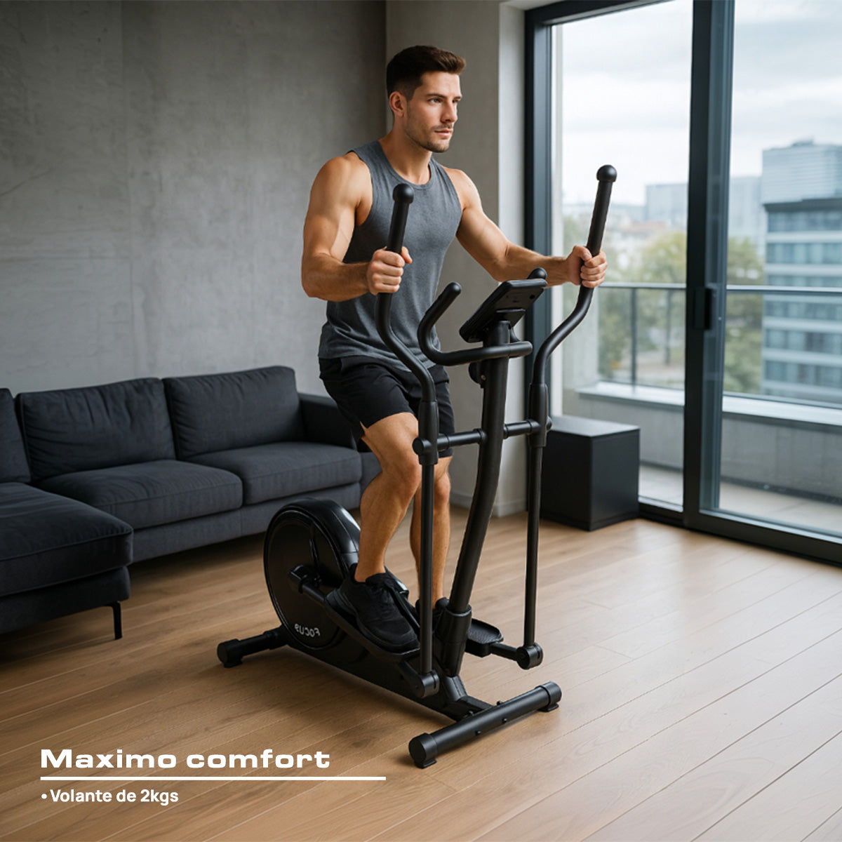 ELÍPTICA ESCALADORA MAGNÉTICA CROSS 16 NIVELES PANTALLA LED