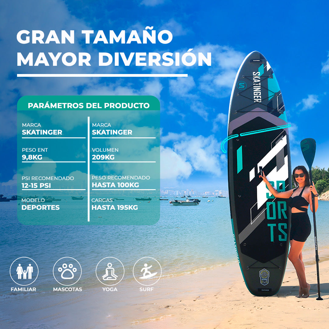 Tabla De Remo Inflable Skatinger Prana 116 X 35 X 6