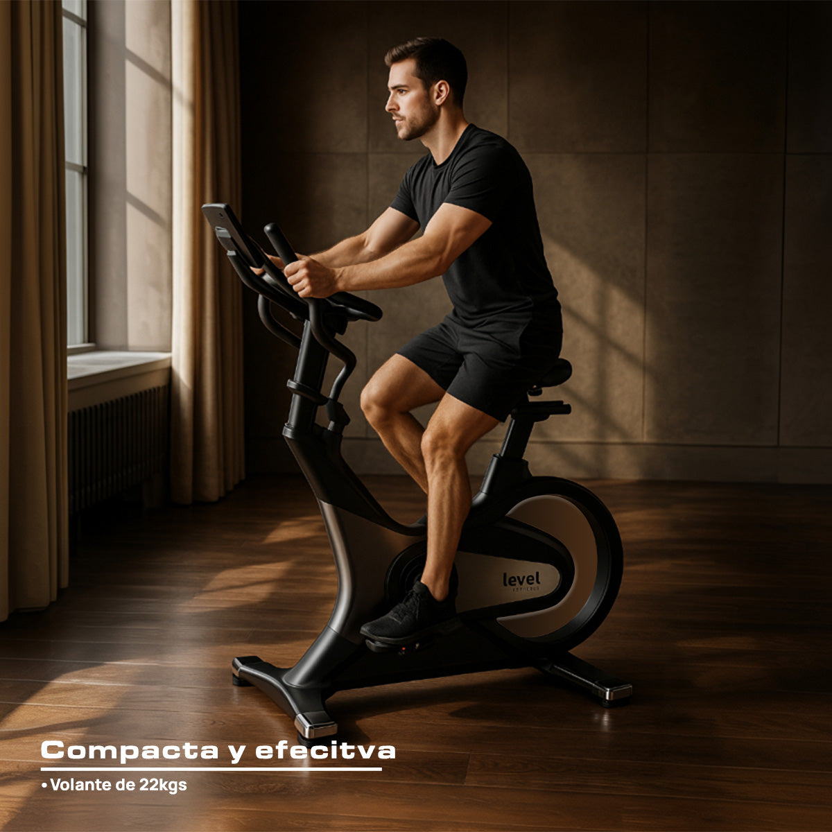 BICICLETA ESTÁTICA DE SPINNING MAGNÉTICA 32 NIVELES NEGRA