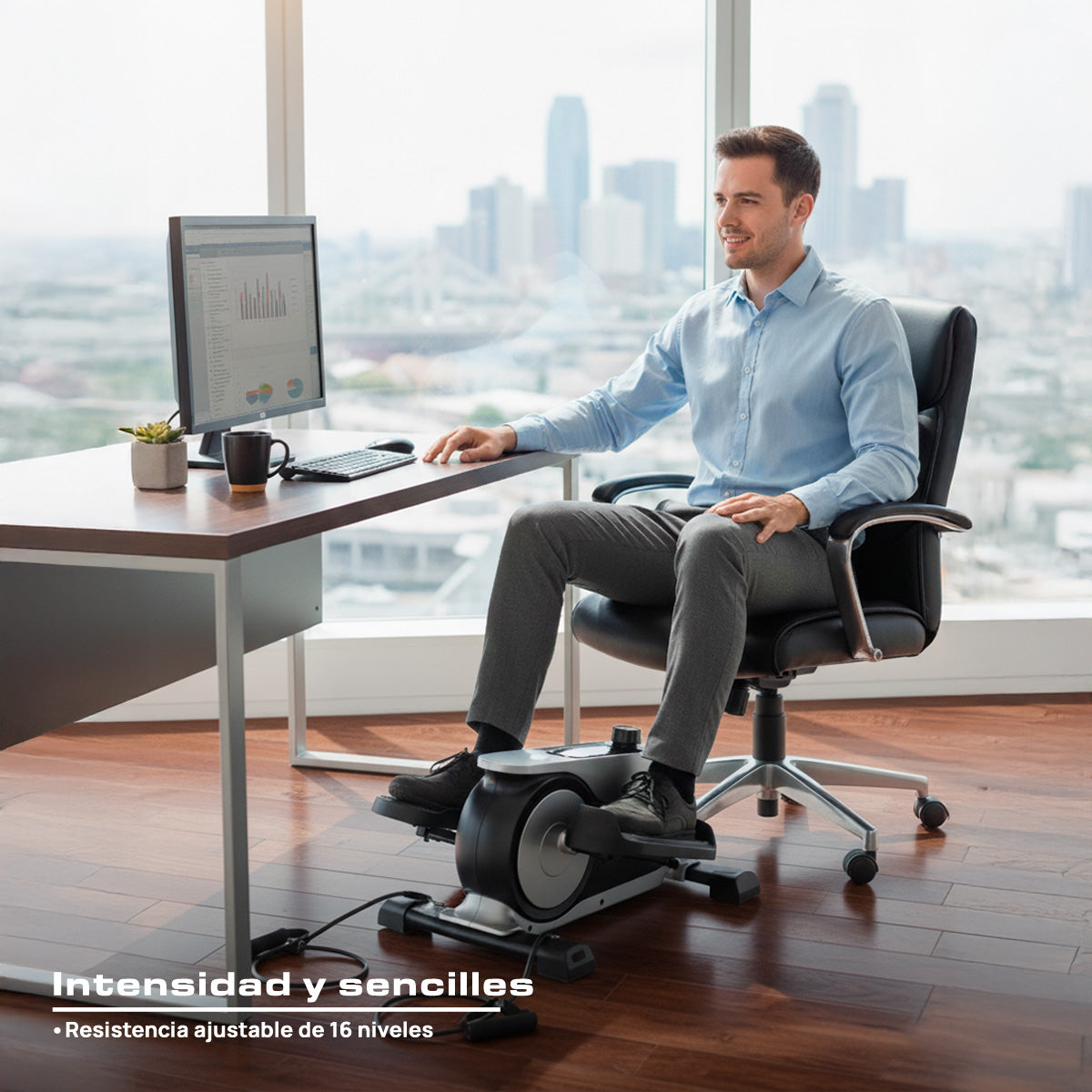 MINI ELÍPTICA PARA EJERCICIO 16 NIVEL DE RESISTENCIA CON PANTALLA LED