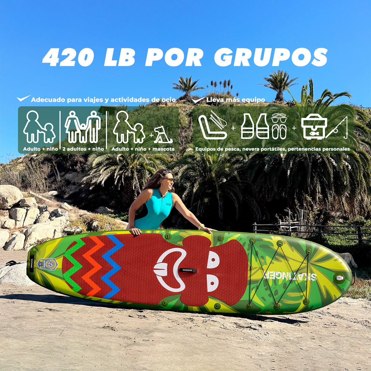 Tabla Paddle Inflable Skatinger Crazy Tribe 11 Sup Con Ac