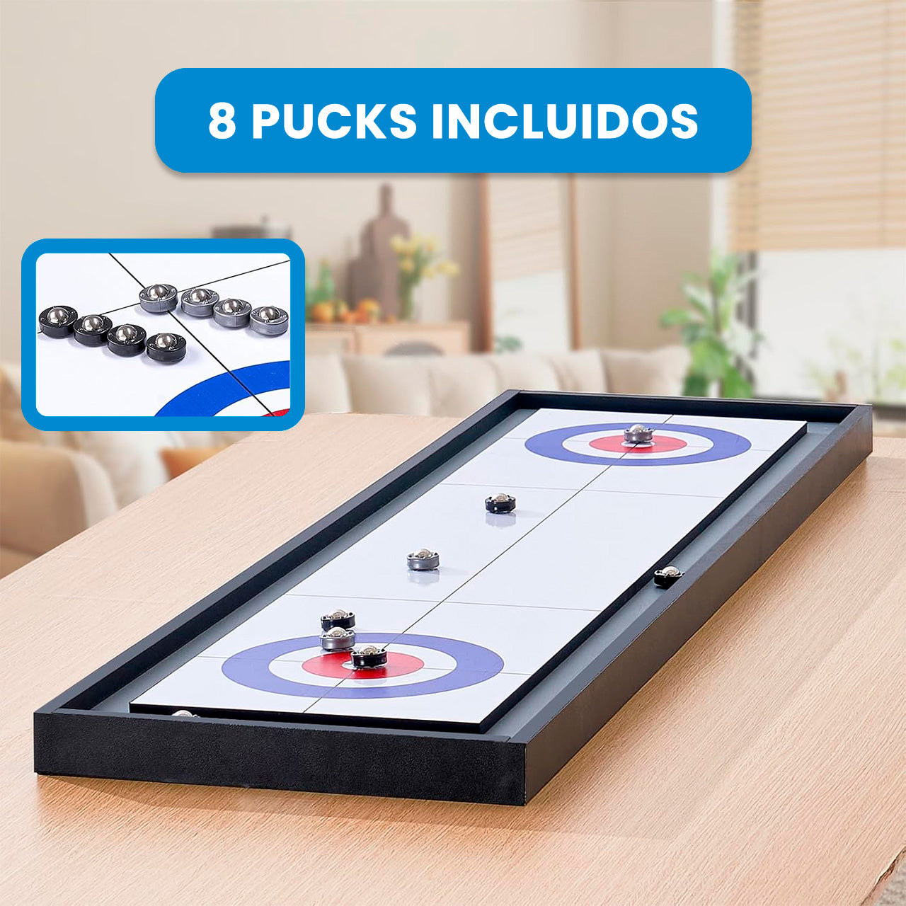 JUEGO TIPO SHUFFLEBOARD Y CURLING 2 EN 1