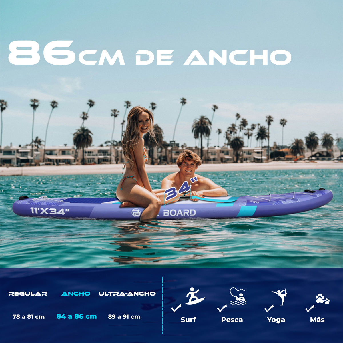 Skatinger | Camouflage 11’ x 34” x 6” Tabla de Remo Inflable