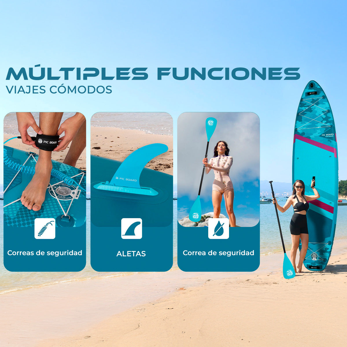 Skatinger | Camouflage 11’ x 34” x 6” Tabla de Remo Inflable