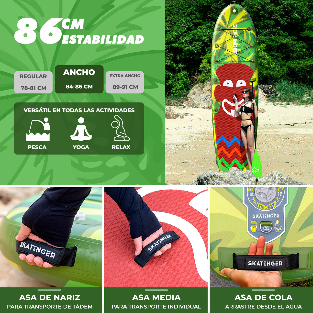 Tabla Paddle Inflable Skatinger Crazy Tribe 11 Sup Con Ac