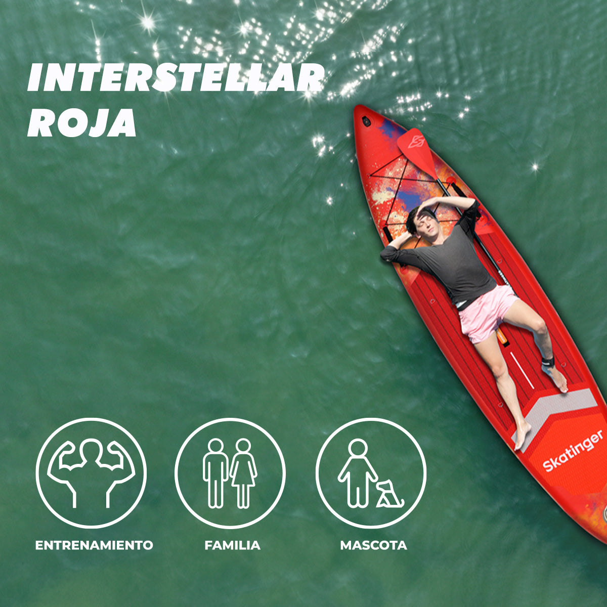 Skatinger Tabla De Remo Inflable 116 X 32 Interstellar Red