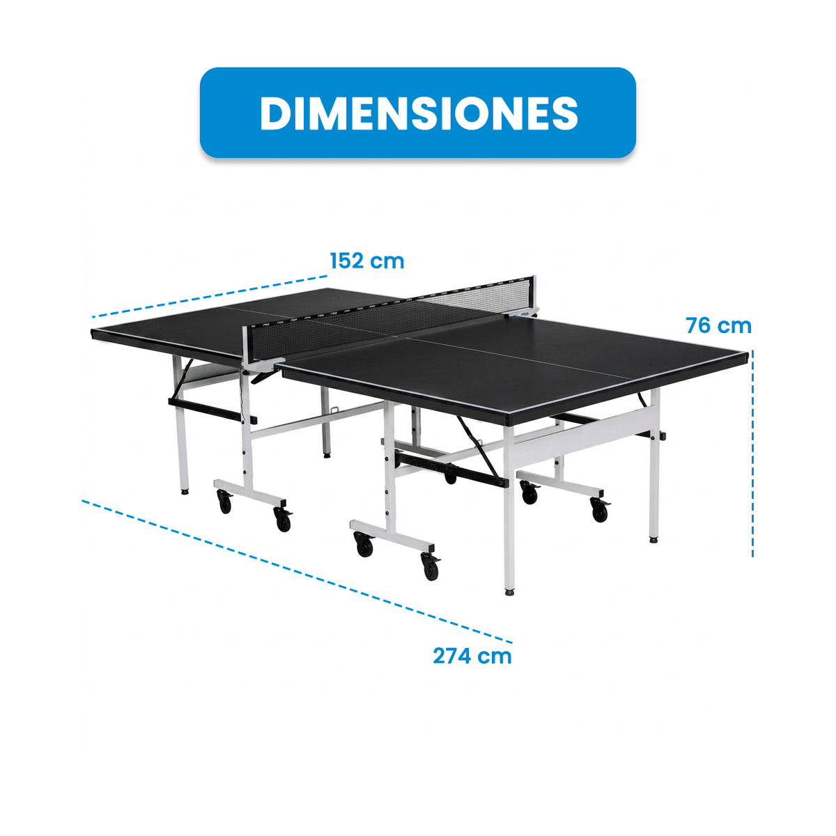 Mesa de PingPong | Negro Plegable