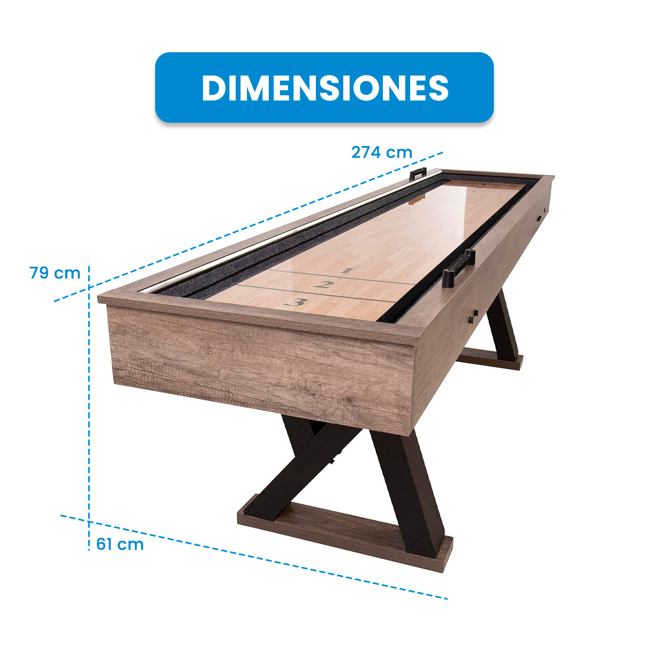 MESA DE SHUFFLEBOARD ILUMINADA 9FT
