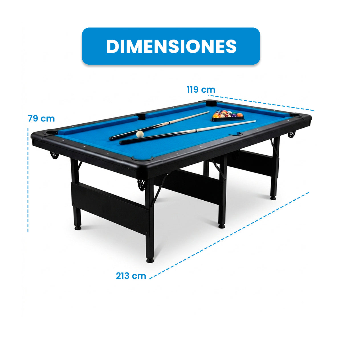Mesa de Billar Azul | 7FT