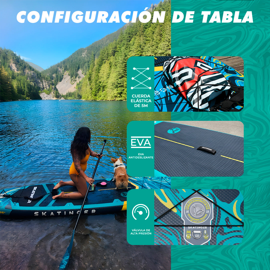 Skatinger | Prana 11’6” x 35” x 6” Tabla de Remo Inflable