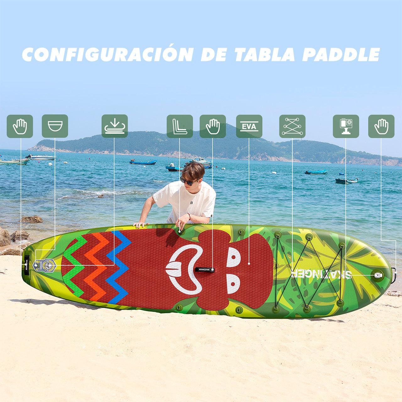 Tabla Paddle Inflable Skatinger Crazy Tribe 11 Sup Con Ac