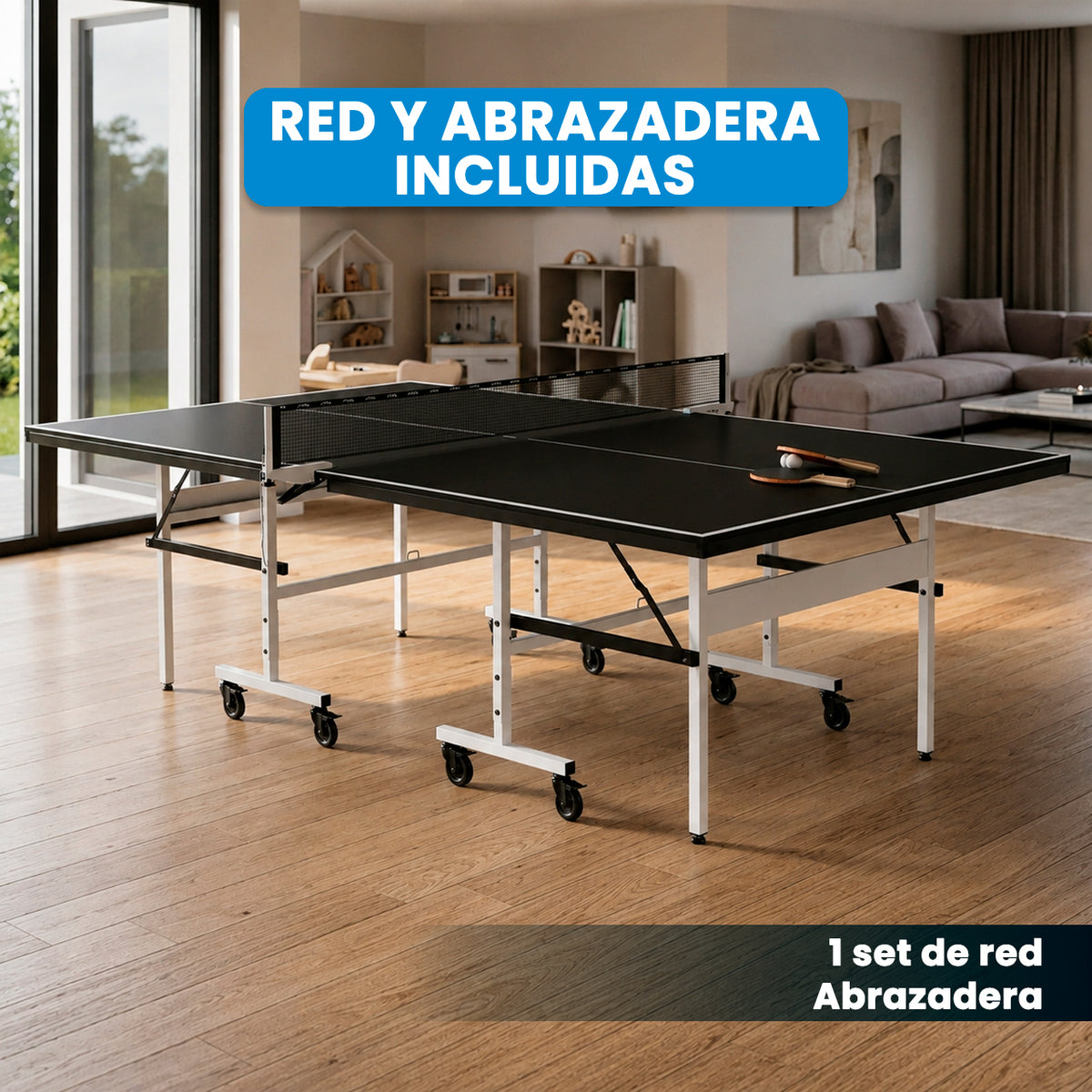 Mesa de PingPong | Negro Plegable