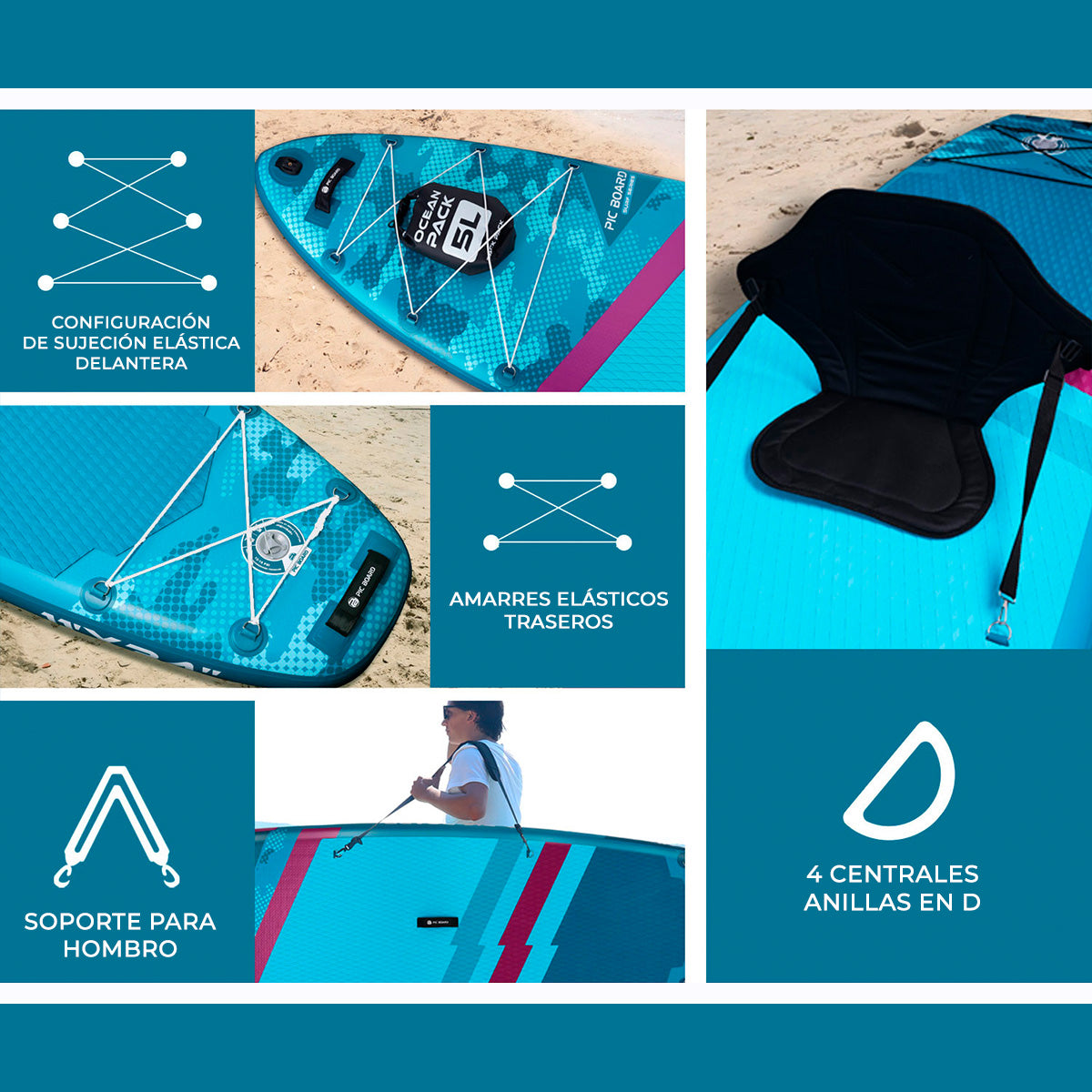 Skatinger | Camouflage 11’ x 34” x 6” Tabla de Remo Inflable