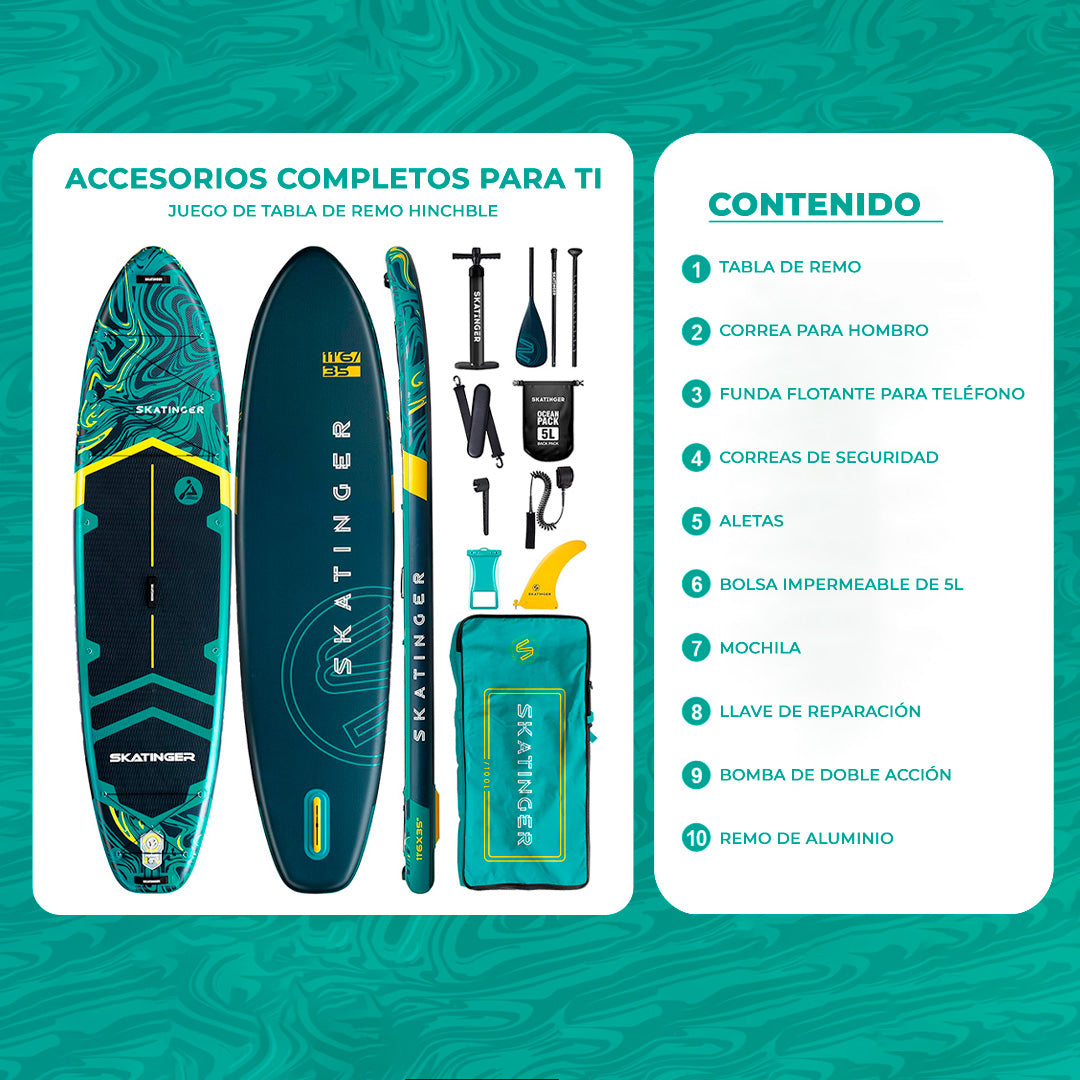 Tabla De Remo Inflable Skatinger Prana 116 X 35 X 6