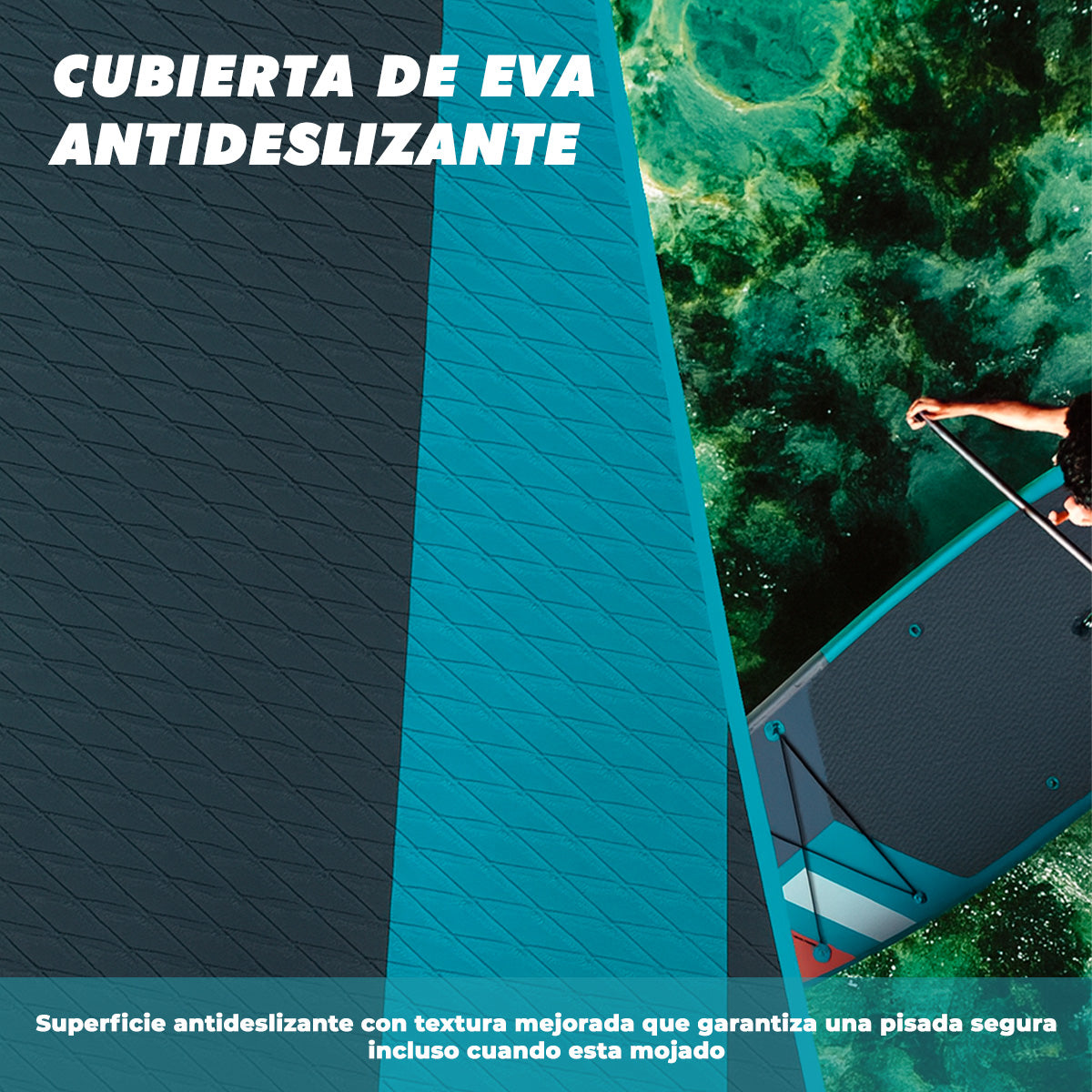 Skatinger Tabla De Remo Inflable Jade, 10´6 Pies X 6 X 32 Pu