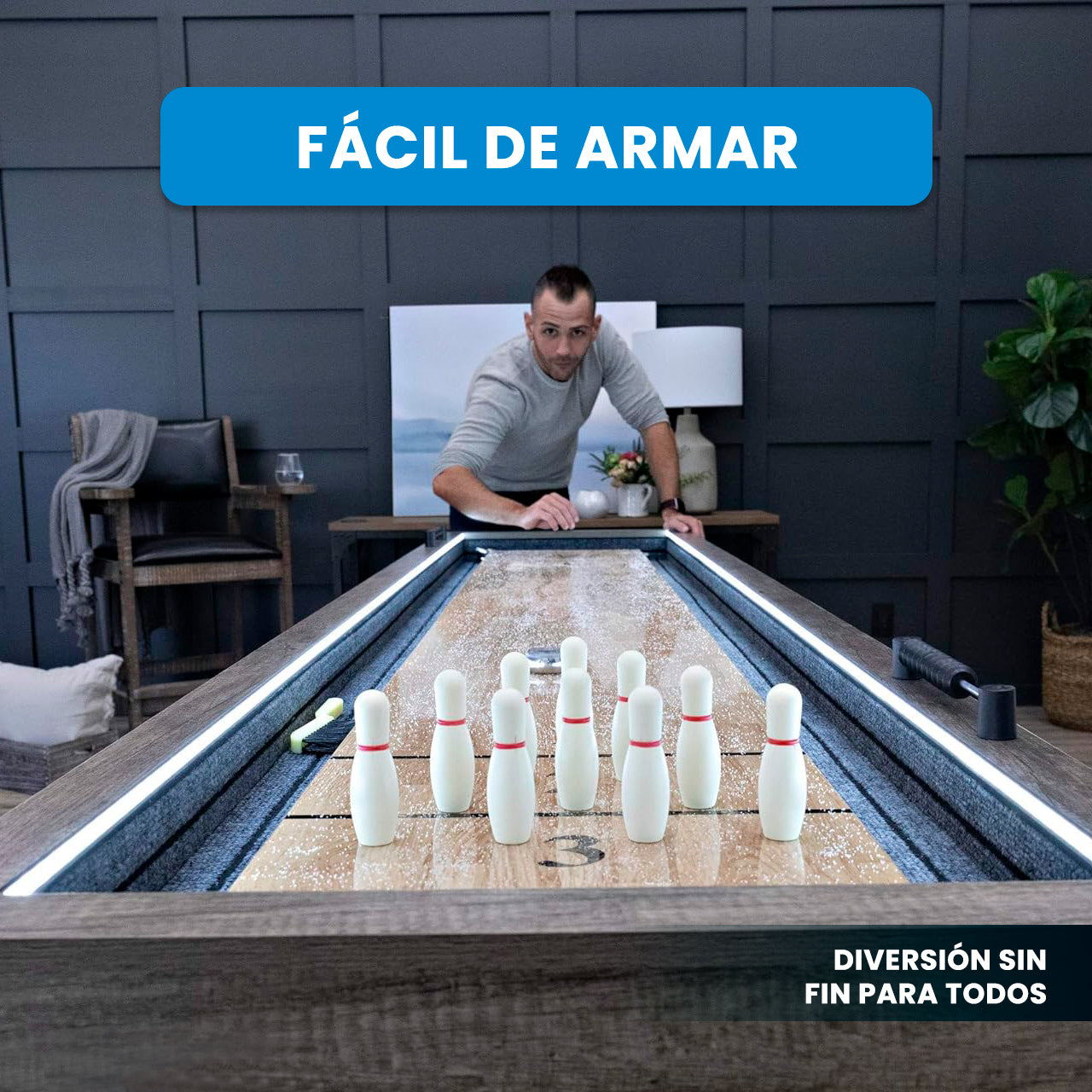 MESA DE SHUFFLEBOARD ILUMINADA 9FT