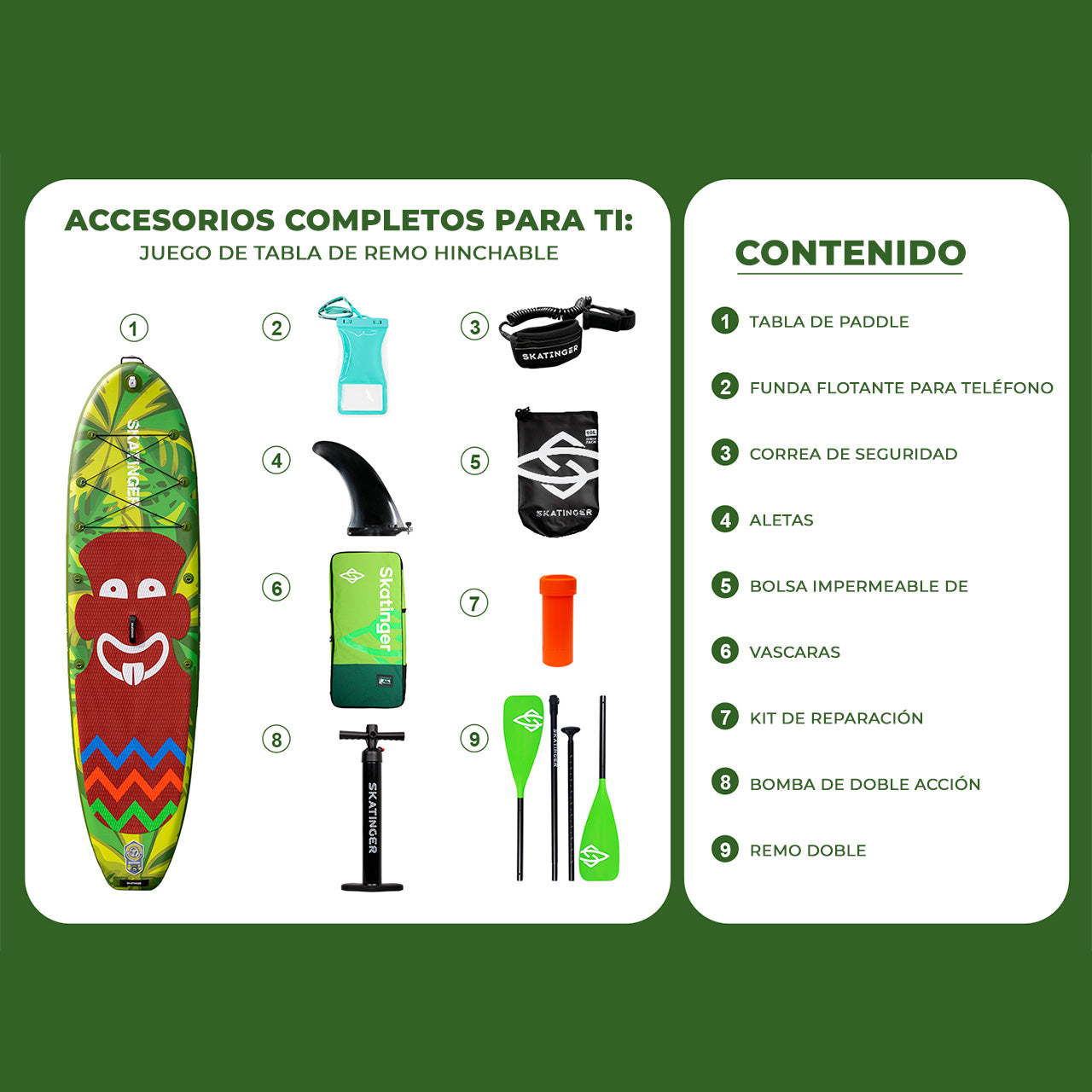 Tabla Paddle Inflable Skatinger Crazy Tribe 11 Sup Con Ac