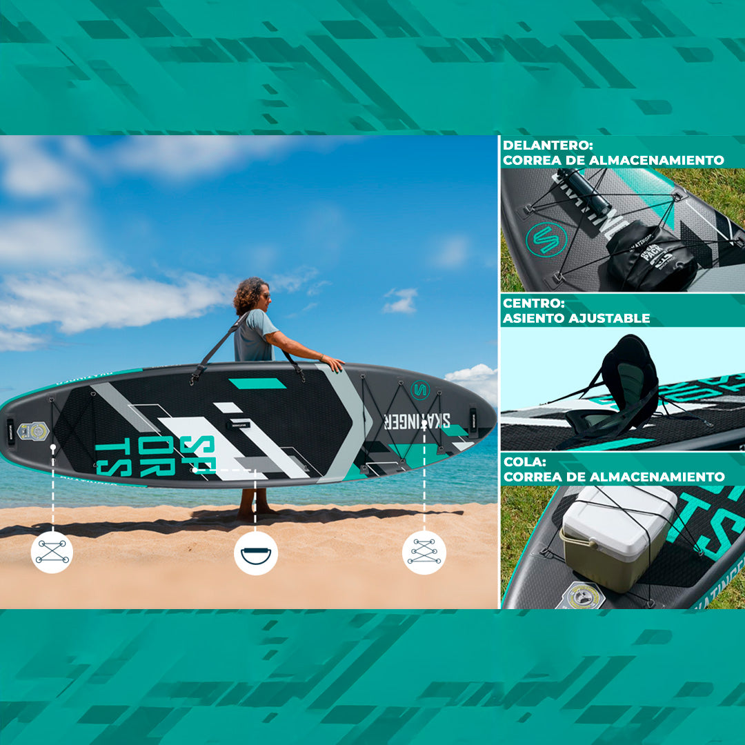 Skatinger | Prana 11’6” x 35” x 6” Tabla de Remo Inflable