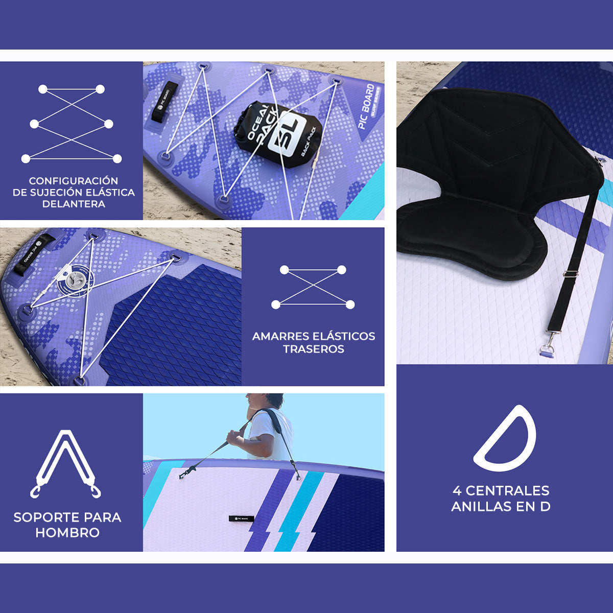 Skatinger | Camouflage 11’ x 34” x 6” Tabla de Remo Inflable