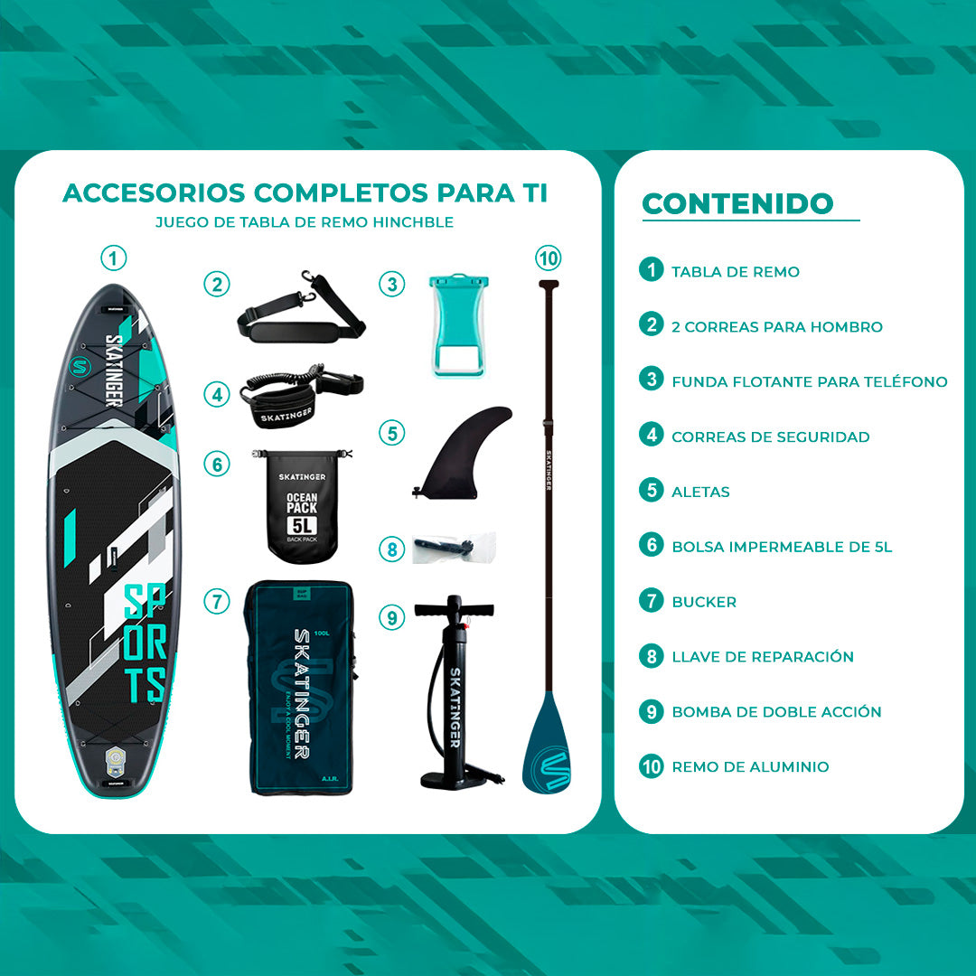 Skatinger | Prana 11’6” x 35” x 6” Tabla de Remo Inflable