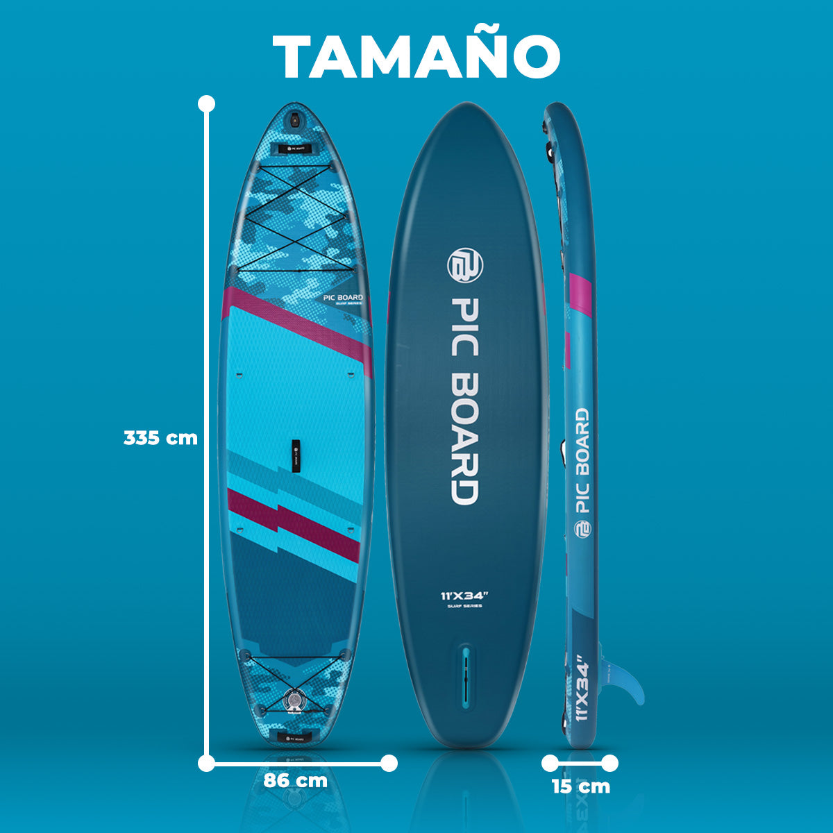 Skatinger | Camouflage 11’ x 34” x 6” Tabla de Remo Inflable