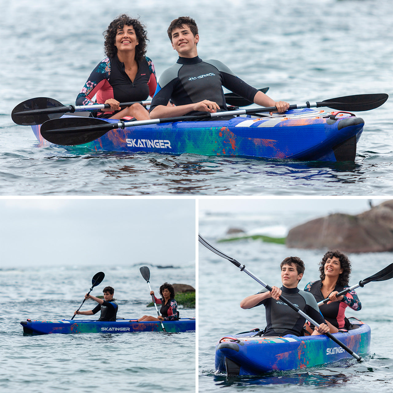 Kayak Inflable Skatinger 410cm 2 Personas + Accesorios