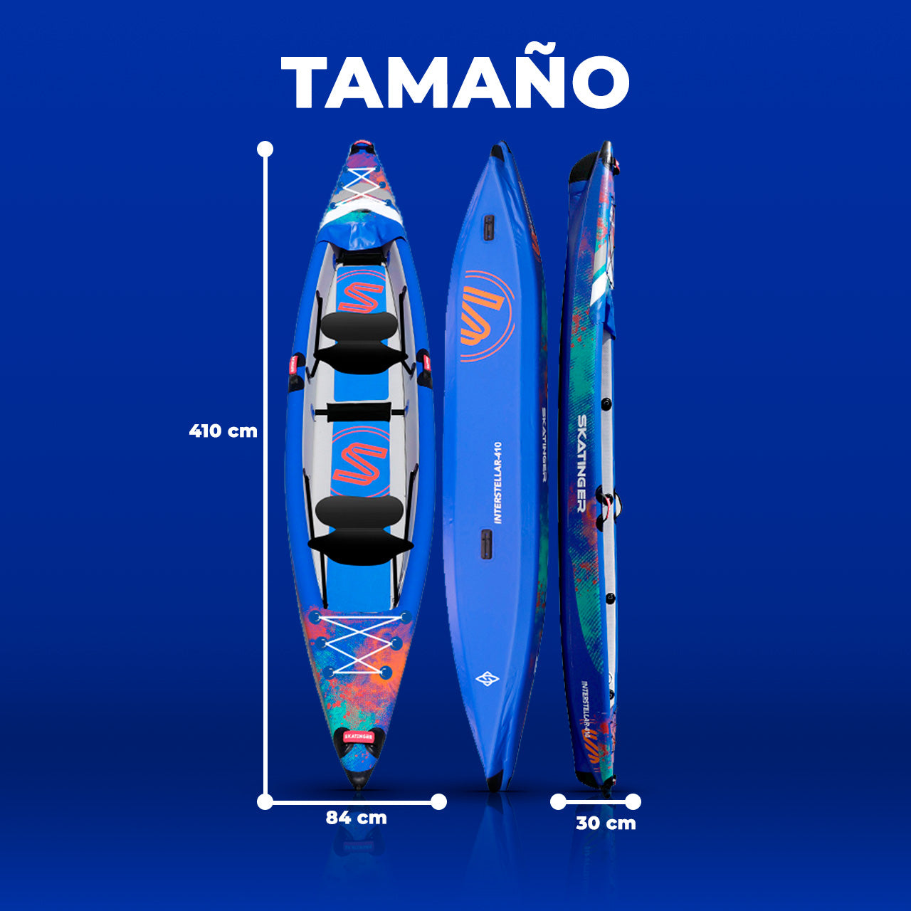 Kayak Inflable Skatinger 410cm 2 Personas + Accesorios