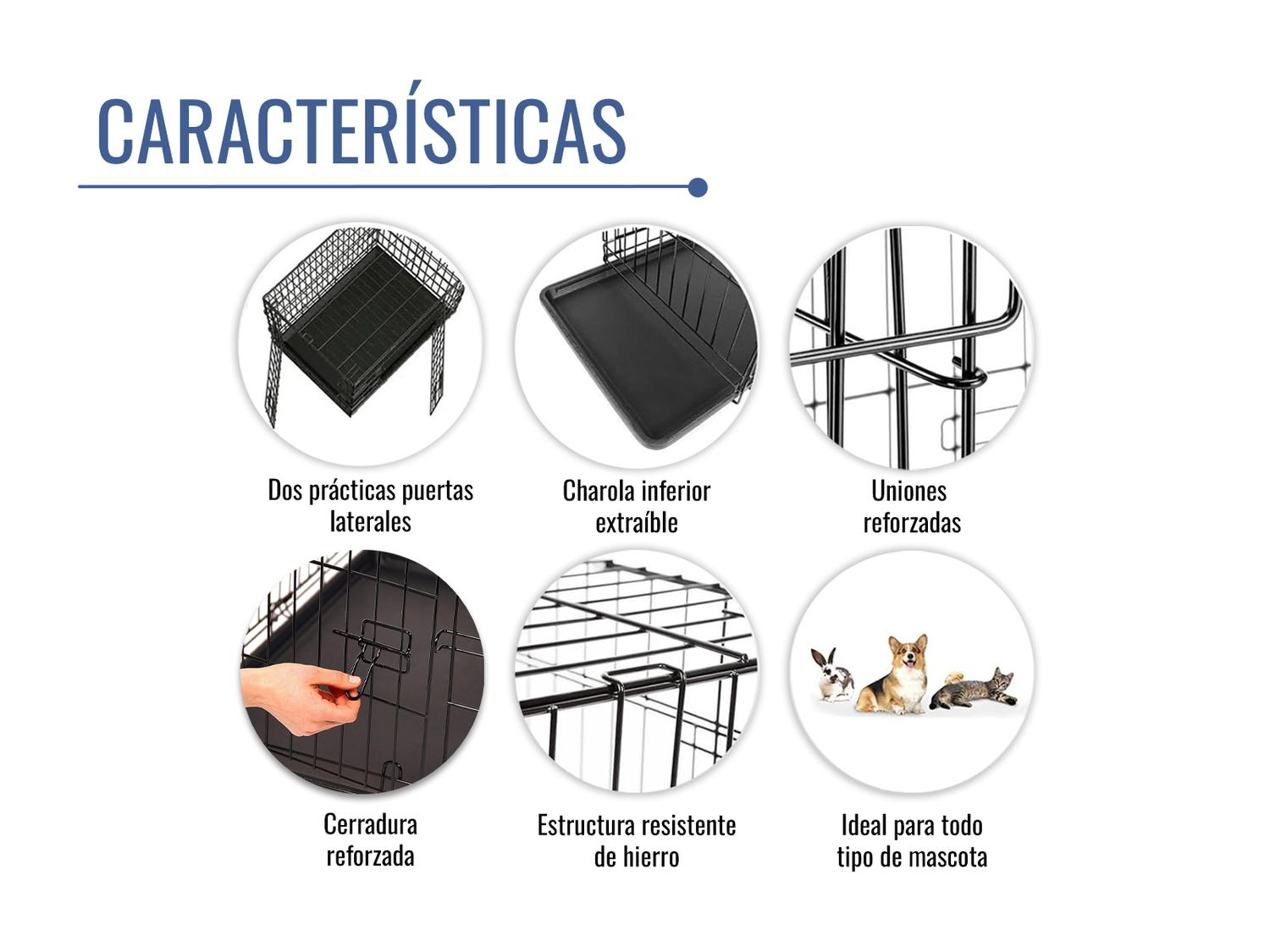 Jaula Metálica Plegable Para Mascotas