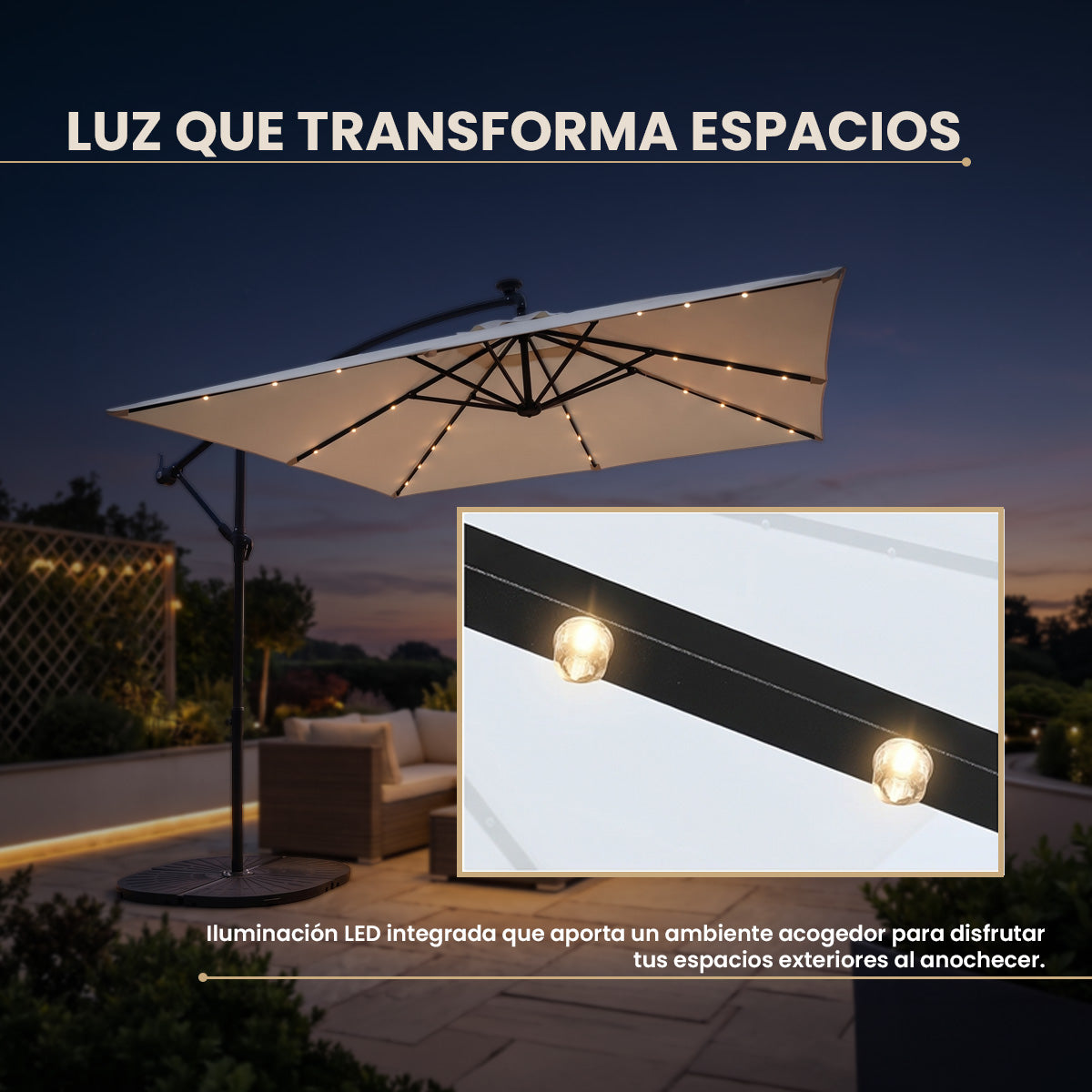 Sombrilla para Jardín Lateral Sunarm
