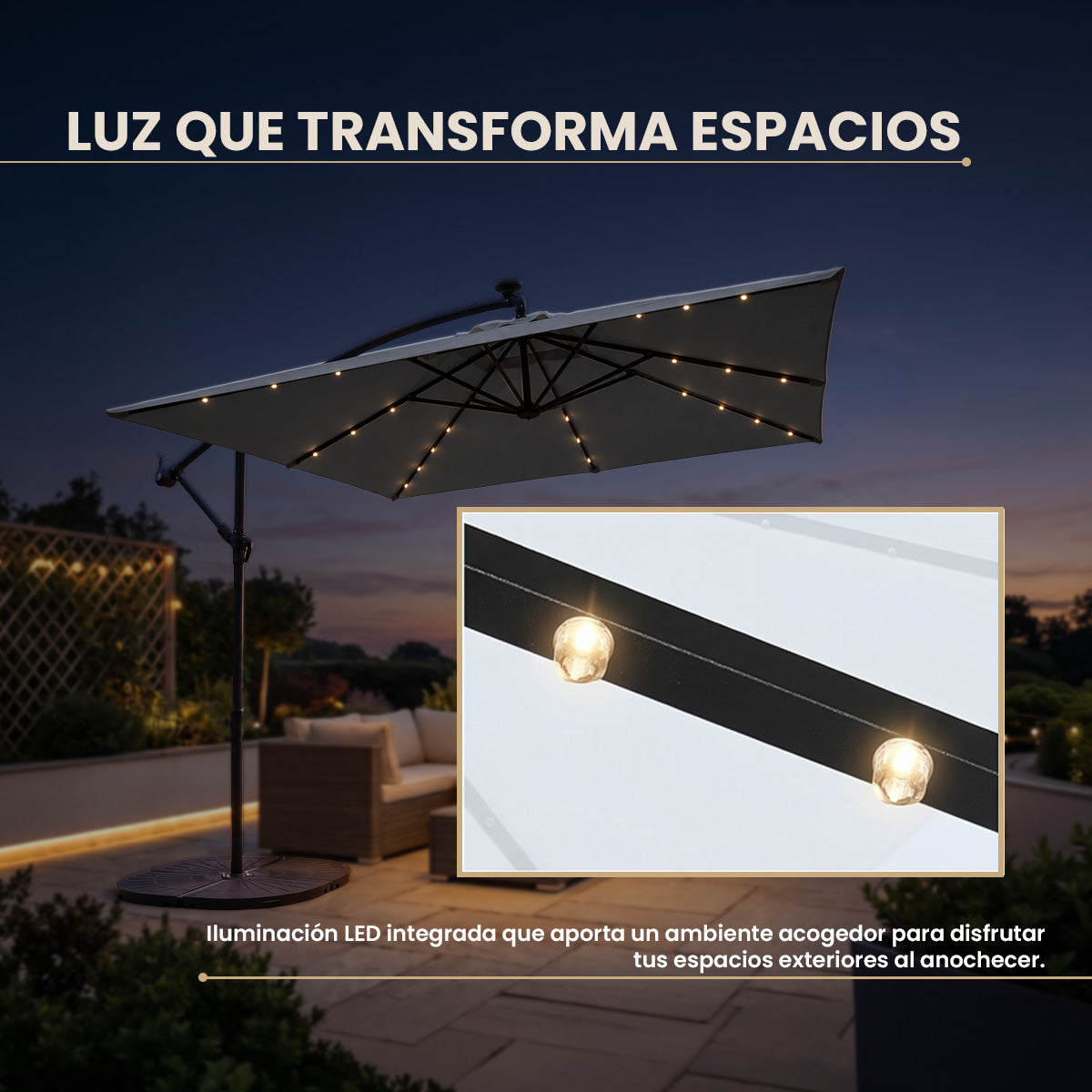 Sombrilla para Jardín Lateral Sunarm