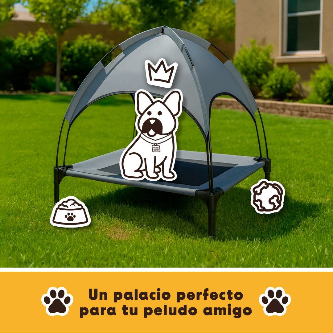 Cama Elevada con Toldo para perro, portátil