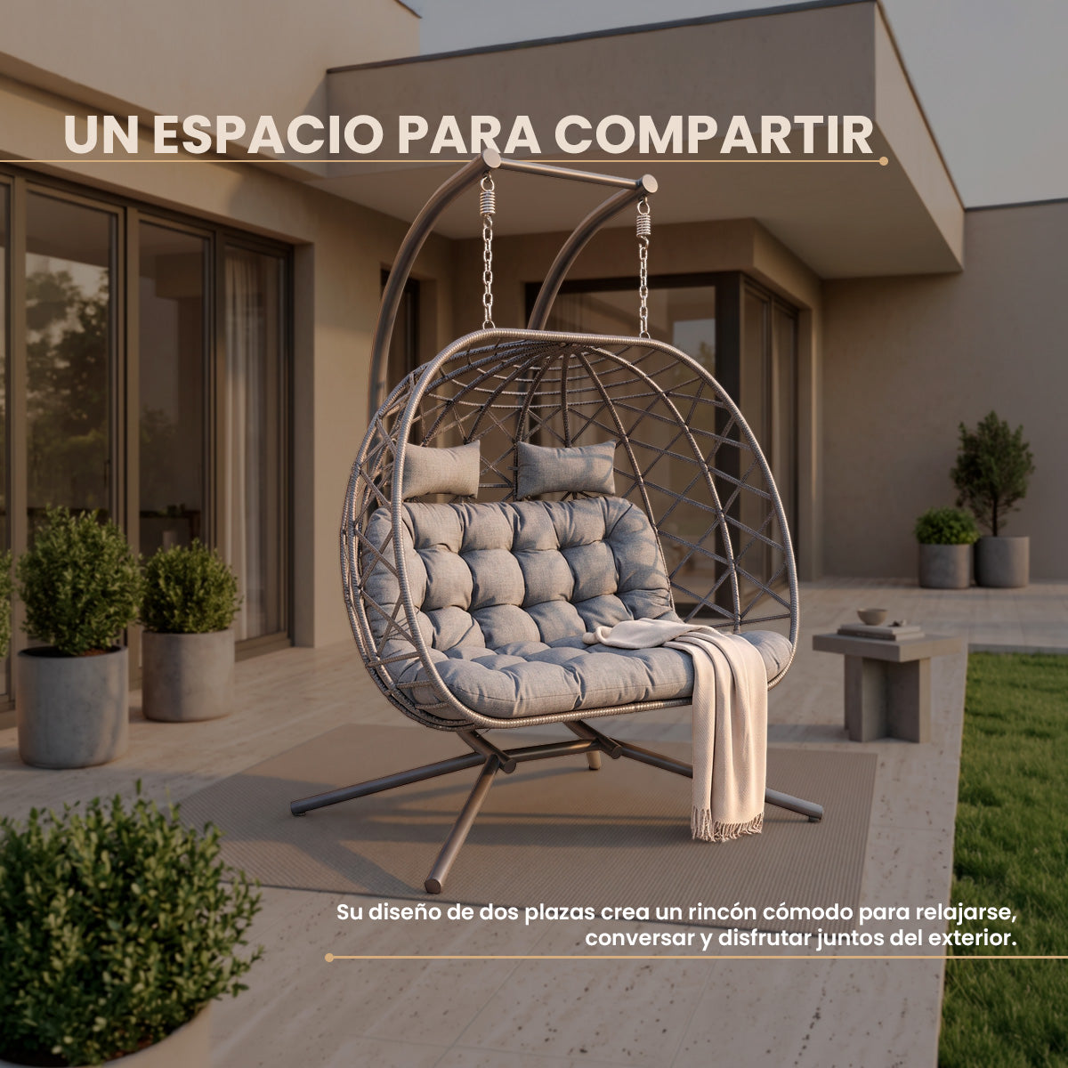 Silla Colgante Dos Asientos Dome
