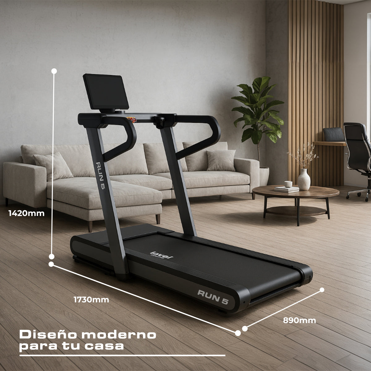 CAMINADORA ELÉCTRICA VEL 1-18KM/H CON INCLINACIÓN, PANTALLA LCD MOTOR 2.0HP