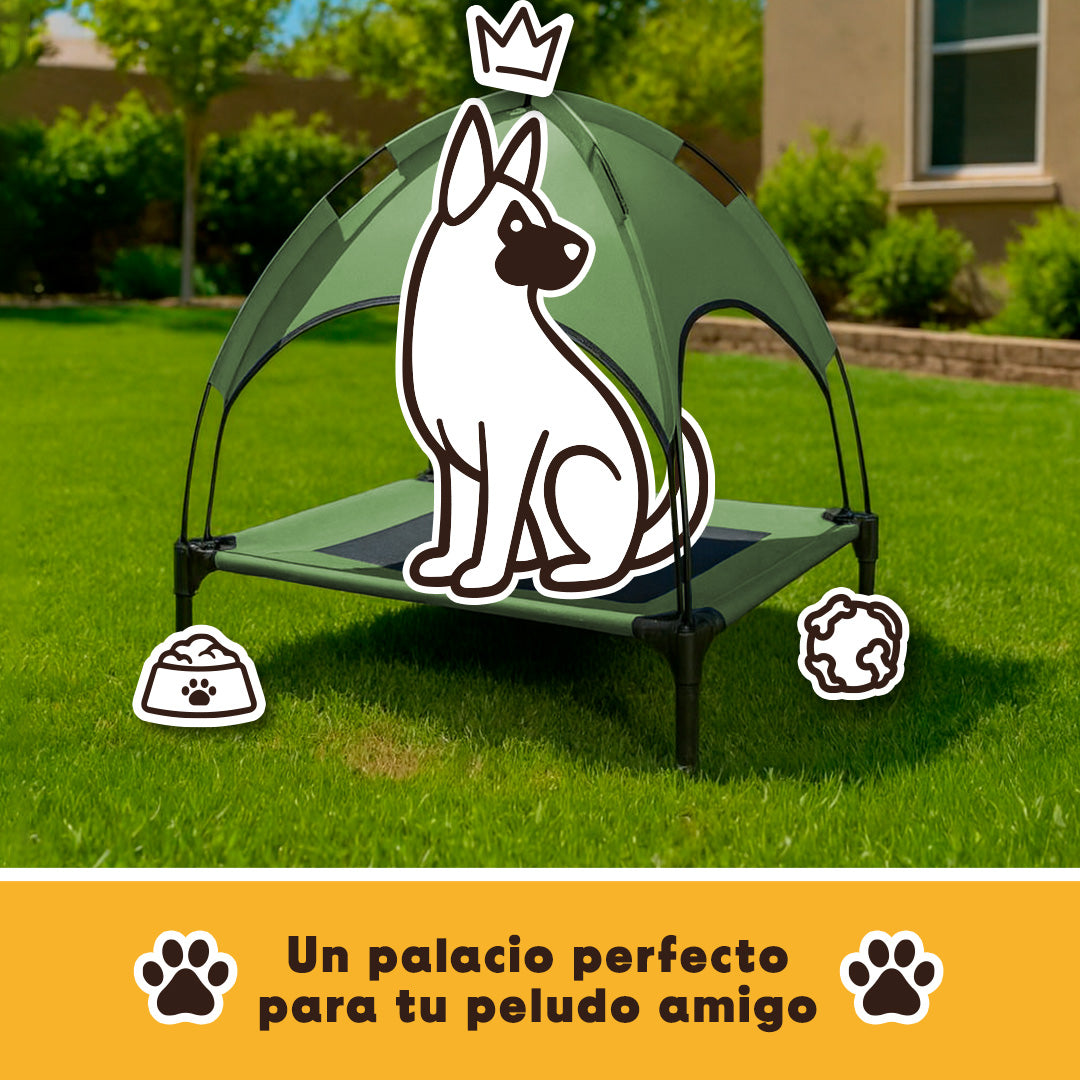 Cama Elevada con Toldo para perro, portátil