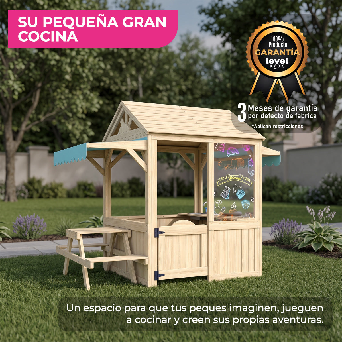 Cocina Mágica Infantil de Madera para Exterior